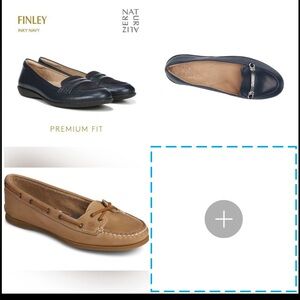 3pairs set. Genuine leather flat shoes Naturalizer & Sperry